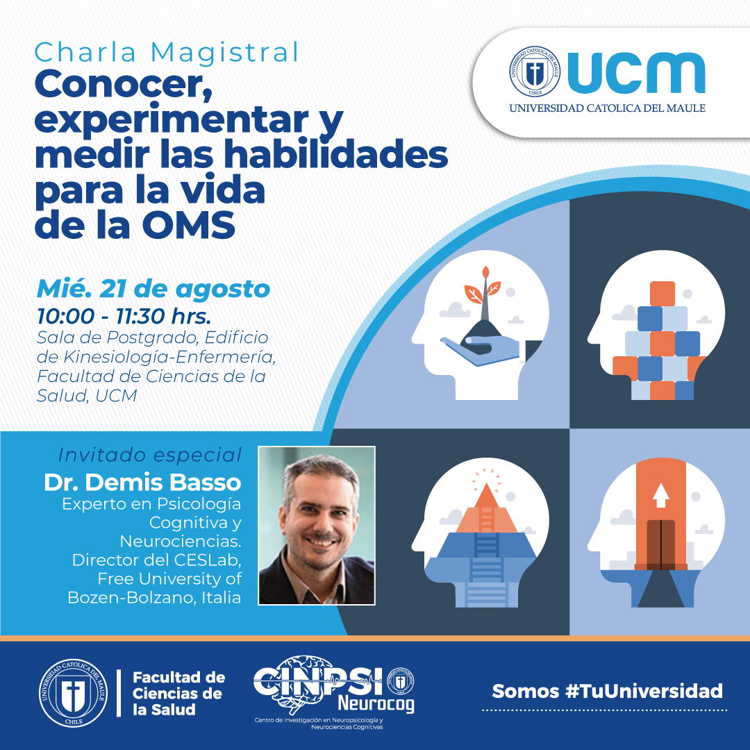 Dr. Demis Basso liderará importante charla sobre habilidades para la vida en Talca