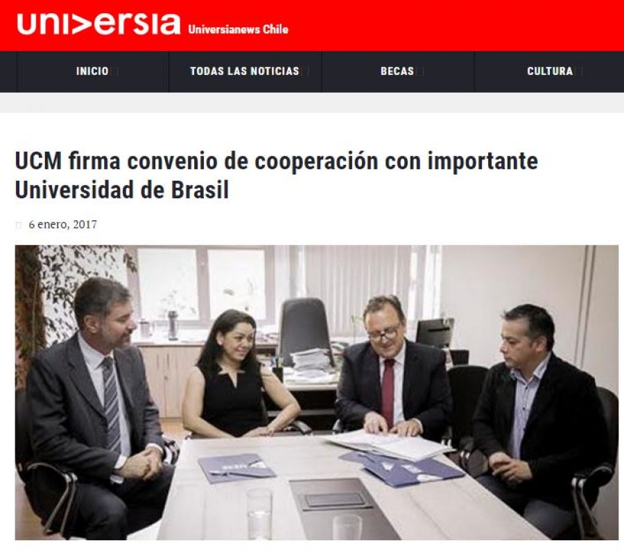 06 de enero en Universia: “UCM firma convenio de cooperación con importante Universidad de Brasil”