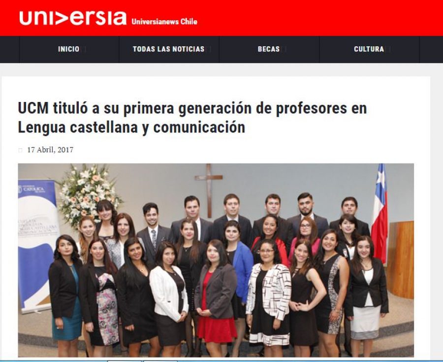 17 de abril en Universia: “UCM tituló a su primera generación de profesores en Lengua castellana y comunicación”