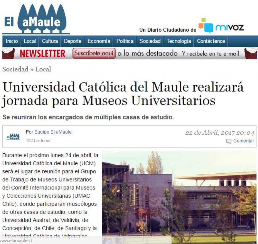 22 de abril en El Amaule: “Universidad Católica del Maule realizará jornada para Museos Universitarios”