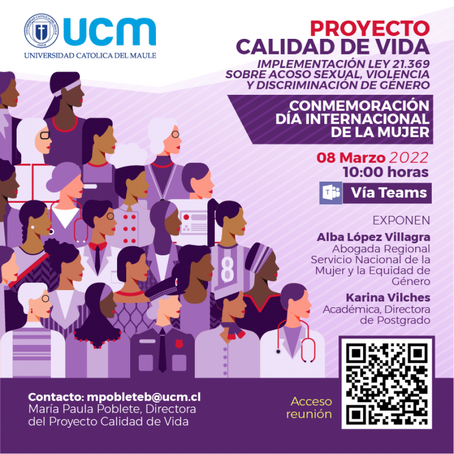 UCM invita a toda la comunidad a conmemorar el Día Internacional de la Mujer