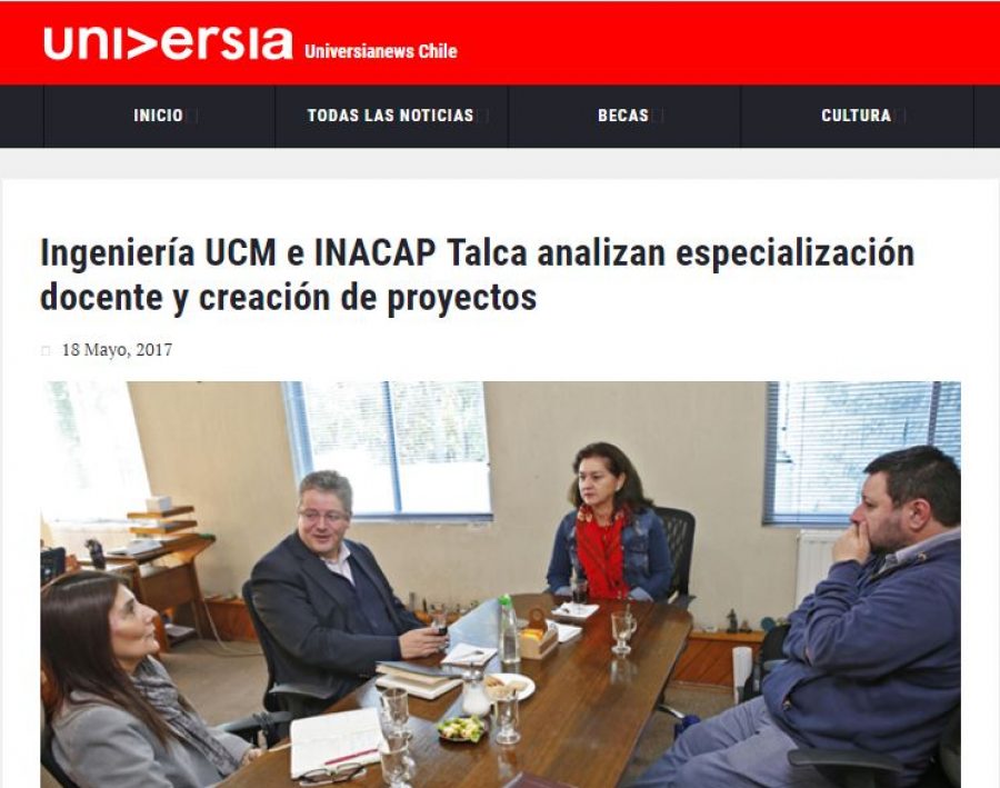 18 de mayo en Universia: “Ingeniería UCM e INACAP Talca analizan especialización docente y creación de proyectos”