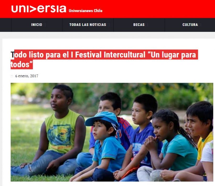 06 de enero en Universia: “Todo listo para el I Festival Intercultural “Un lugar para todos”
