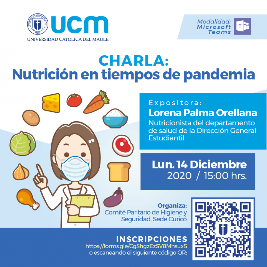 Comité Paritario de la sede Curicó invita a charla “Nutrición en tiempos de pandemia”