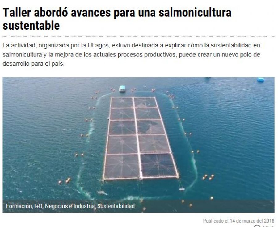 14 de marzo en Aqua: “Taller abordó avances para una salmonicultura sustentable”