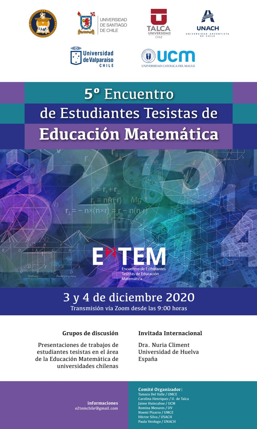 Futuros profesores de matemáticas y sus formadores reflexionarán sobre la educación de esta ciencia en Chile