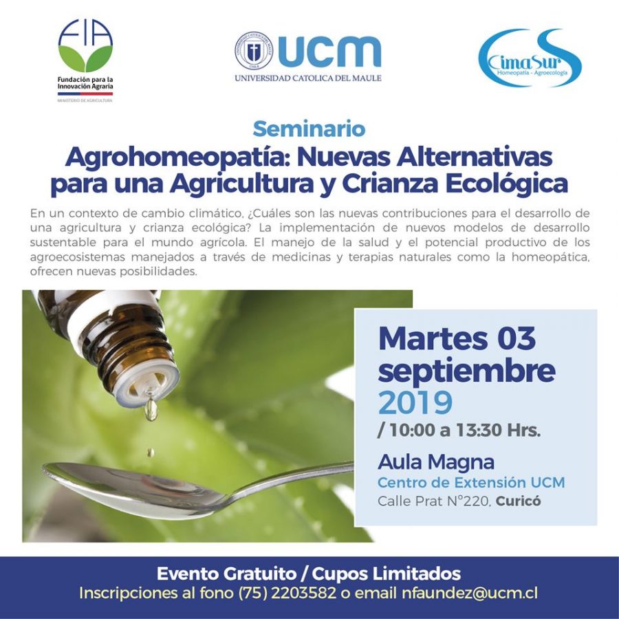 Seminario sobre Agrohomeopatía se realizará en sede Curicó de la UCM