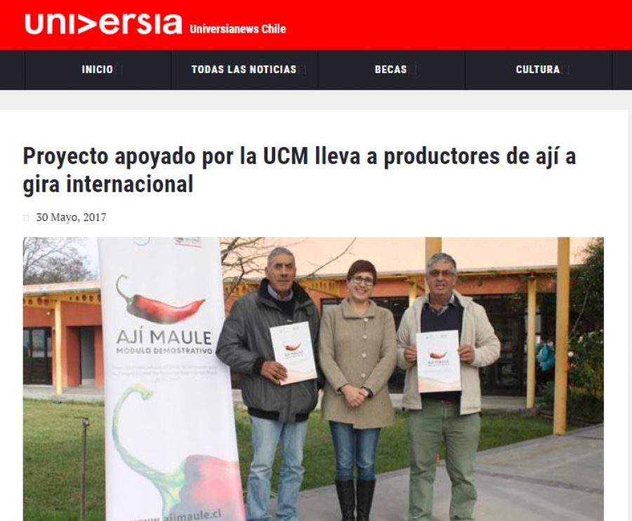 30 de mayo en Universia: “Proyecto apoyado por la UCM lleva a productores de ají a gira internacional”