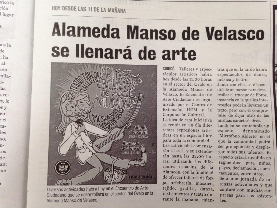 11 de abril en Diario La Prensa: “Alameda Manso de Velasco se llenará de Arte”