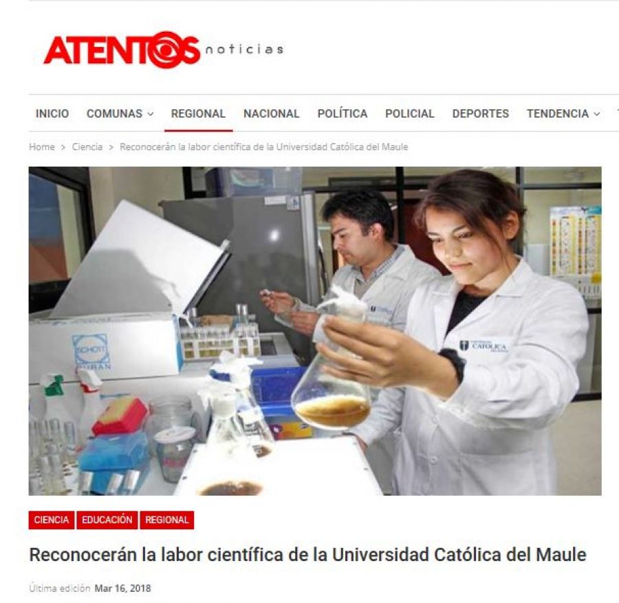 16 de marzo en Atentos: “Reconocerán la labor científica de la Universidad Católica del Maule “