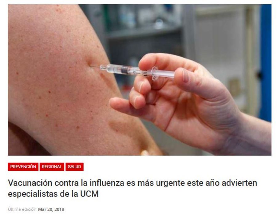 20 de marzo en Atentos: “Vacunación contra la influenza es más urgente este año advierten especialistas de la UCM”