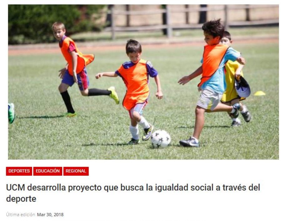 30 de marzo en Atentos: “UCM desarrolla proyecto que busca la igualdad social a través del deporte”
