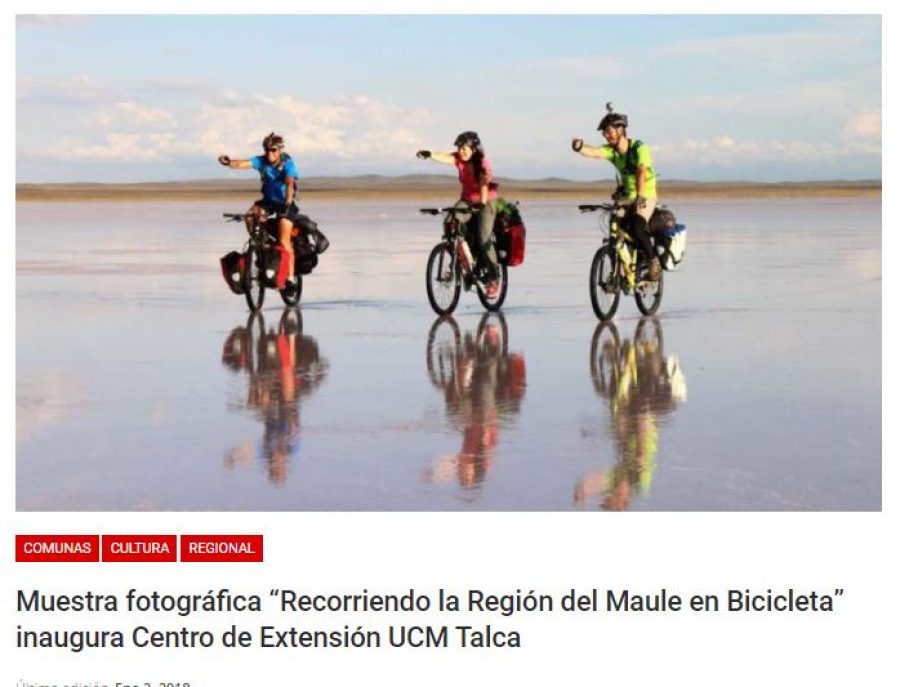 02 de enero en Atentos: “Muestra fotográfica “Recorriendo la Región del Maule en Bicicleta” inaugura Centro de Extensión UCM Talca”