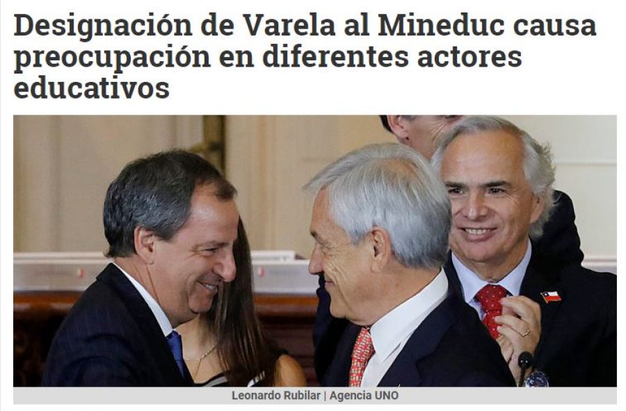 23 de enero en Radio Bio Bio: “Designación de Varela al Mineduc causa preocupación en diferentes actores educativos”
