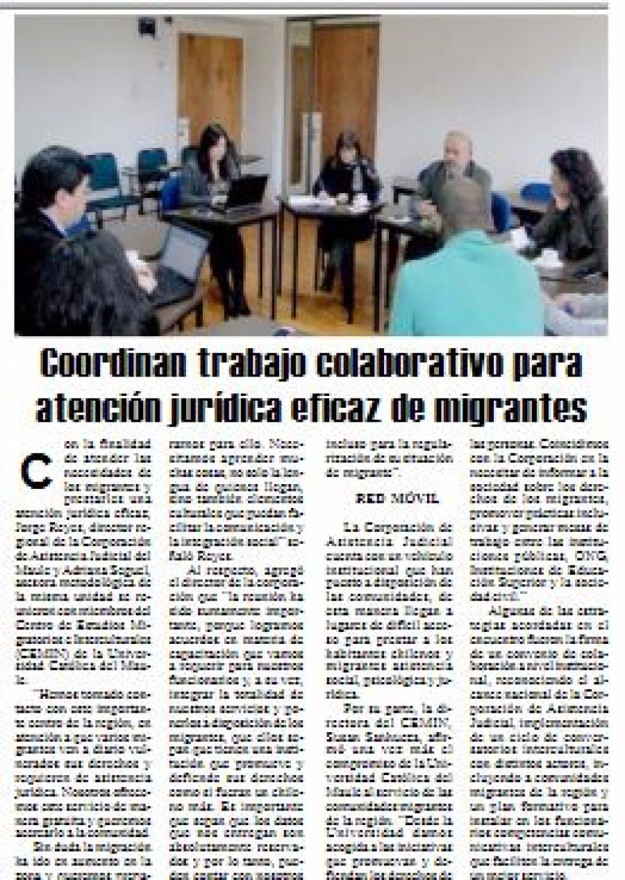 16 de mayo en Diario El Heraldo: “Coordinan trabajo colaborativo para atención jurídica eficaz de migrantes”