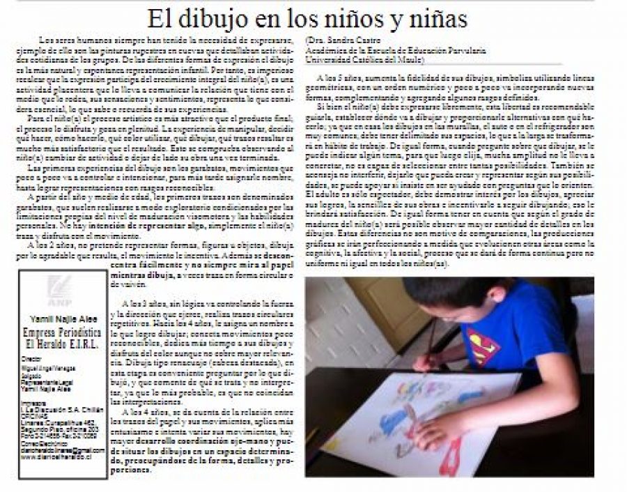25 de mayo en Diario El Heraldo: “El dibujo en los niños y niñas”