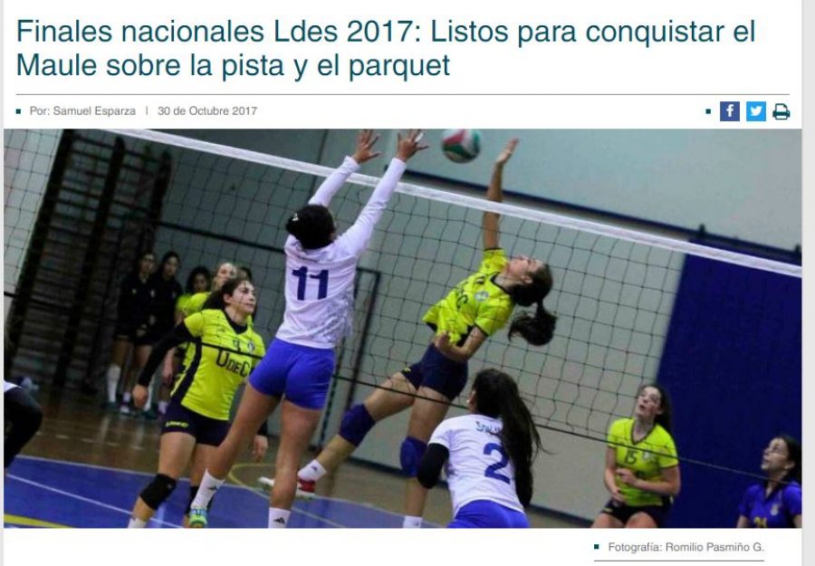 30 de octubre en Diario Concepción: “Finales nacionales Ldes 2017: Listos para conquistar el Maule sobre la pista y el parquet”
