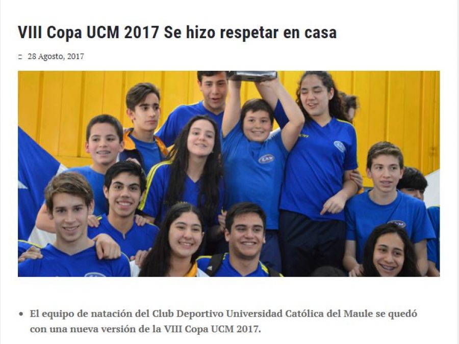 28 de agosto en Universia: “VIII Copa UCM 2017 Se hizo respetar en casa”