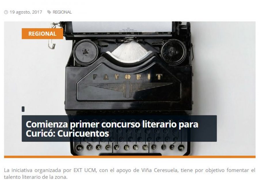 19 de agosto en Redmaule.com: “Comienza primer concurso literario para Curicó: Curicuentos”