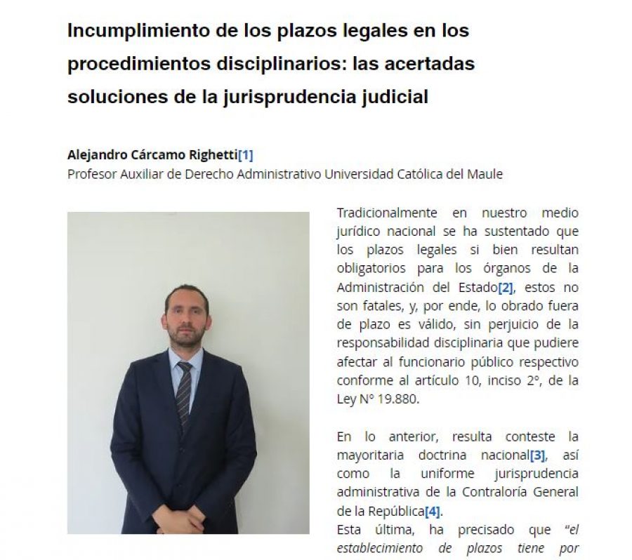 Columna: Incumplimiento de los plazos legales en los procedimientos disciplinarios: las acertadas soluciones de la jurisprudencia judicial