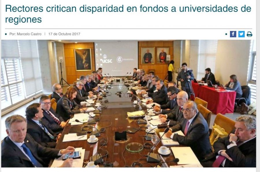 17 de octubre en Diario Concepción: “Rectores critican disparidad en fondos a universidades de regiones”