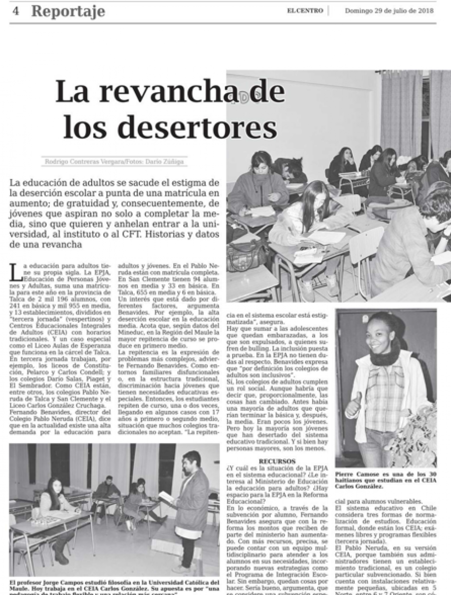 29 de julio en Diario El Centro: “La revancha de los desertores”