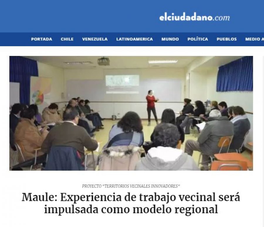 24 de abril en El Ciudadano: “Maule: Experiencia de trabajo vecinal será impulsada como modelo regional”