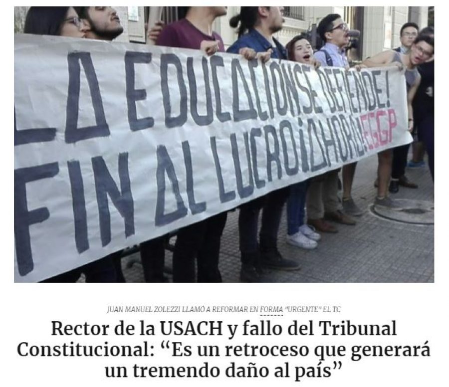 27 de marzo en El Ciudadano: “Rector de la USACH y fallo del Tribunal Constitucional: “Es un retroceso que generará un tremendo daño al país”
