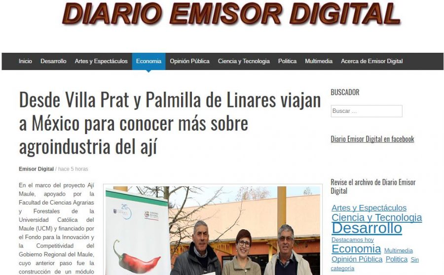 01 de junio en Emisora Digital: “Desde Villa Prat y Palmilla de Linares viajan a México para conocer más sobre agroindustria del ají”