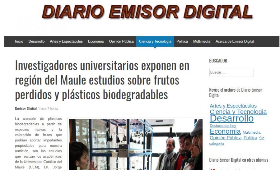 07 de junio en Emisora Digital: “Investigadores universitarios exponen en región del Maule estudios sobre frutos perdidos y plásticos biodegradables”