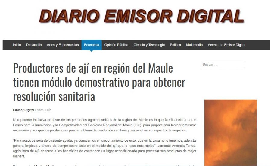 25 de abril en Emisora Digital: “Productores de ají en región del Maule tienen módulo demostrativo para obtener resolución sanitaria”