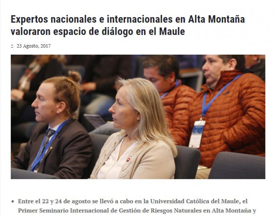 25 de agosto en Universia: “Expertos nacionales e internacionales en Alta Montaña valoraron espacio de diálogo en el Maule”