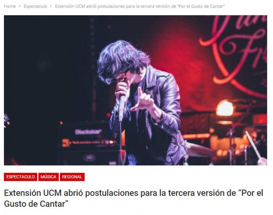 24 de agosto en Atentos: “Extensión UCM abrió postulaciones para la tercera versión de “Por el Gusto de Cantar”