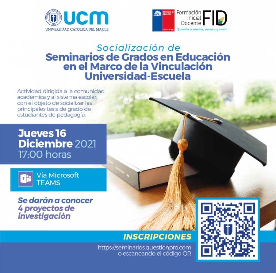 Estudiantes de pedagogías de la UCM presentarán tesis de grados realizadas en colegios de la región