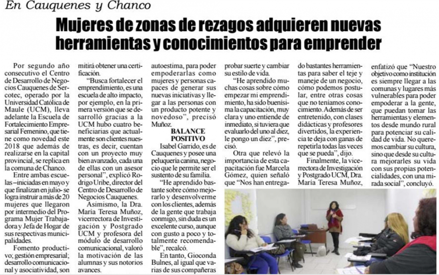 07 de julio en Diario El Heraldo: “Mujeres de zonas de rezagos adquieren nuevas herramientas y conocimientos para emprender”