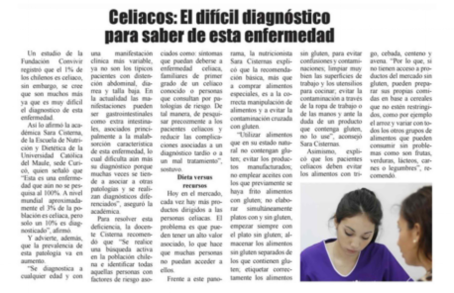 24 de junio en Diario El Heraldo: “Celiacos: El difícil diagnóstico para saber de esta enfermedad”