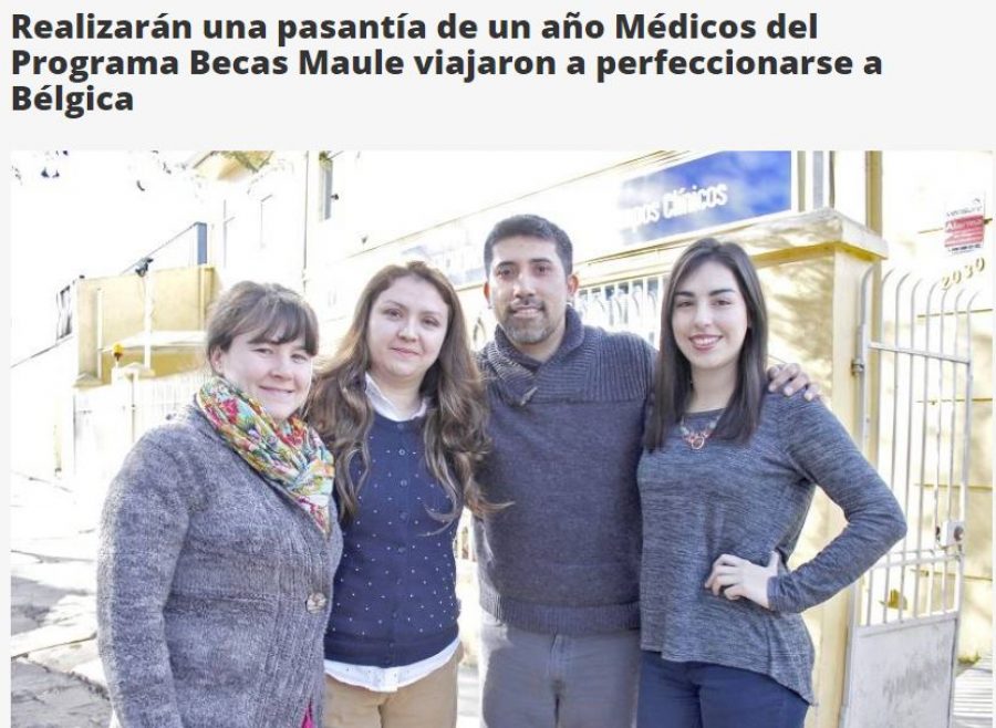 27 de septiembre en Diario El Heraldo: “Realizarán una pasantía de un año Médicos del Programa Becas Maule viajaron a perfeccionarse a Bélgica”