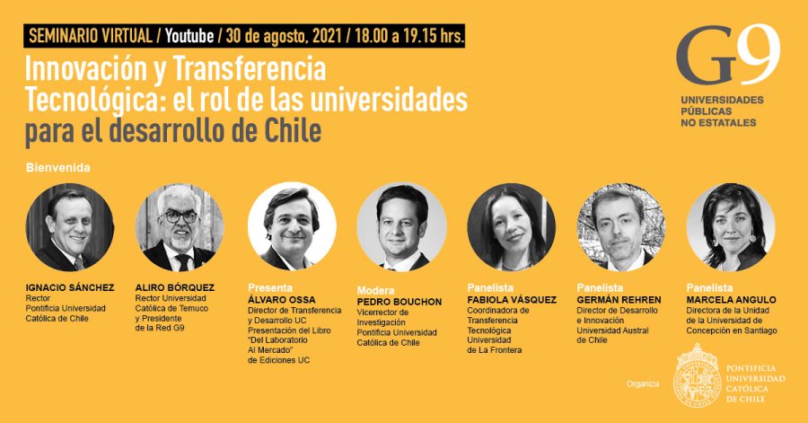 Seminario virtual “Innovación y Transferencia Tecnológica: el rol de las universidades para el desarrollo de Chile”