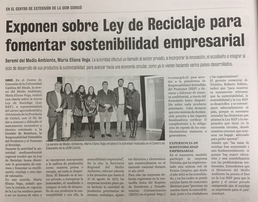 22 de agosto en Diario La Prensa: “Exponen sobre Ley de Reciclaje para fomentar sostenibilidad empresarial”