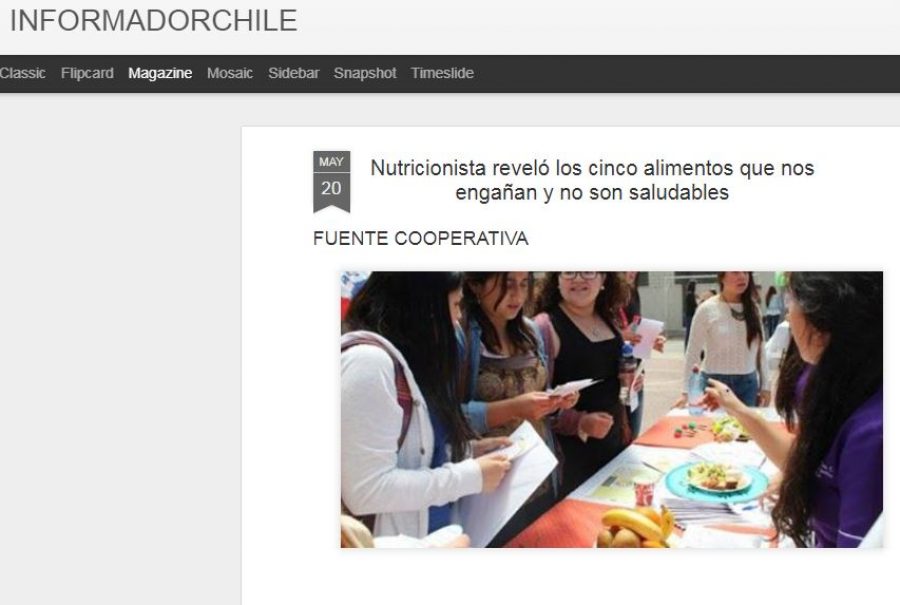 Informador Chile: “Nutricionista reveló los cinco alimentos que nos engañan y no son saludables”