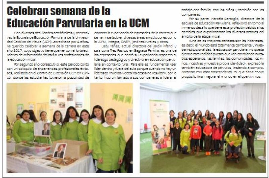 12 de octubre en Diario El Lector: “Celebran semana de la Educación Parvularia en la UCM”