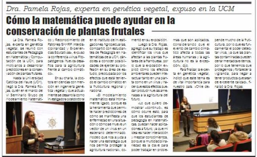05 de octubre en Diario El Lector: “Cómo la matemática puede ayudar en la conservación de plantas frutales”