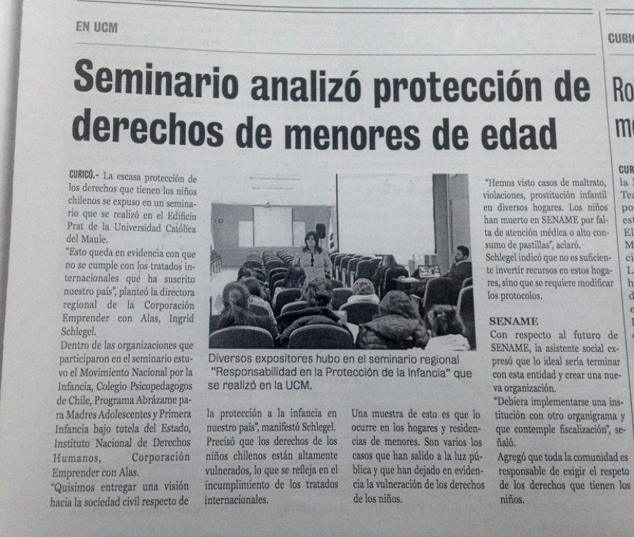 02 de mayo en Diario La Prensa: “Seminario analizó protección de derechos de menores de edad”