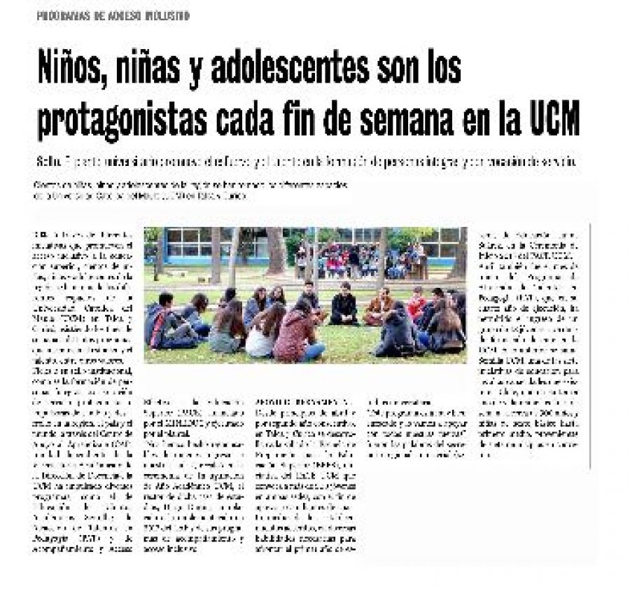 03 de mayo en Diario La Prensa: “Niños, niñas y adolescentes son los protagonistas cada fin de semana en la UCM”