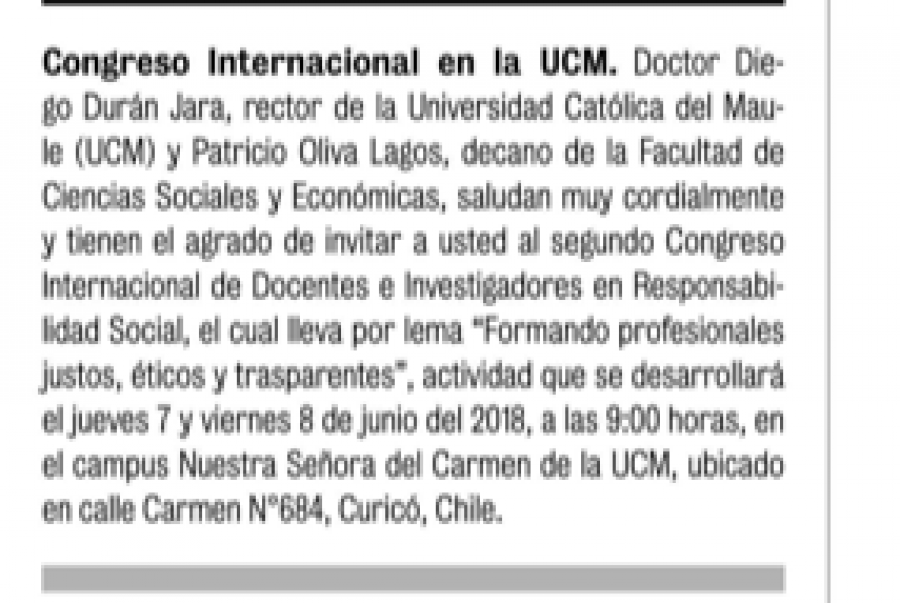 04 de junio en Diario La Prensa: “Congreso Internacional en la UCM”