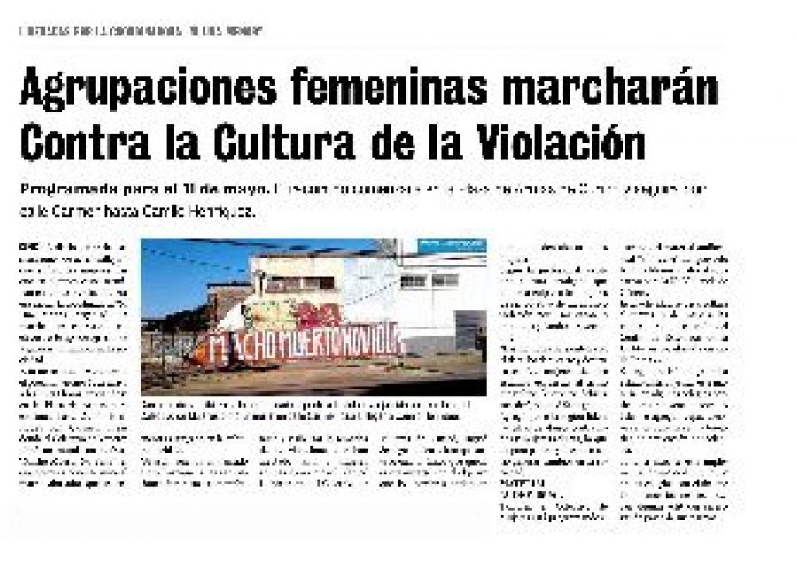 05 de mayo en Diario La Prensa: “Agrupaciones femeninas marcharán Contra la Cultura de la Violación”