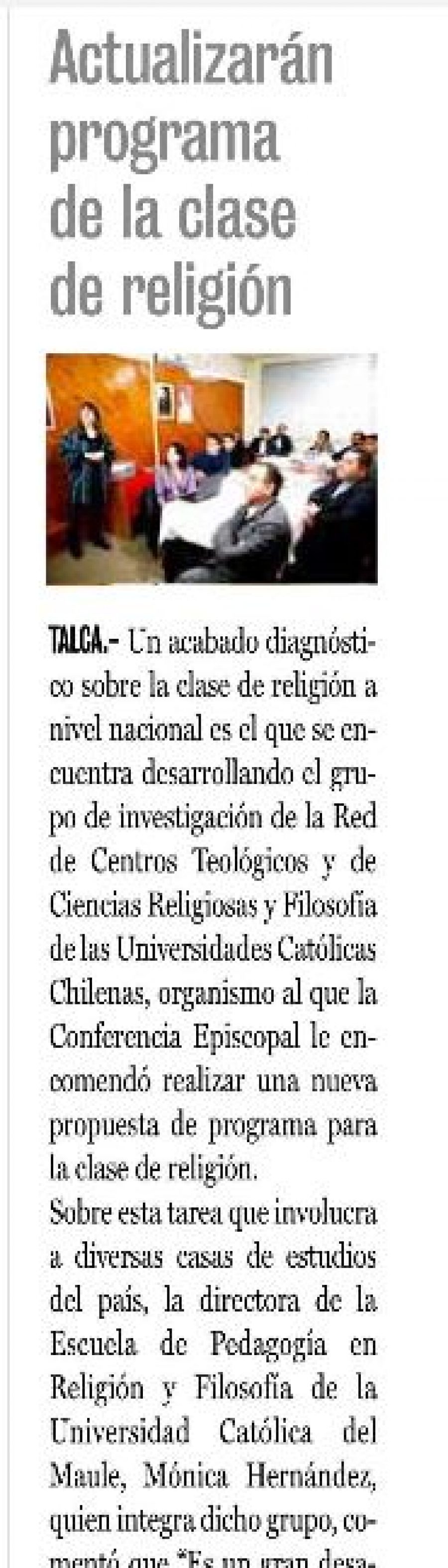 06 de mayo en Diario La Prensa: “Actualizarán programa de la clase de religión”