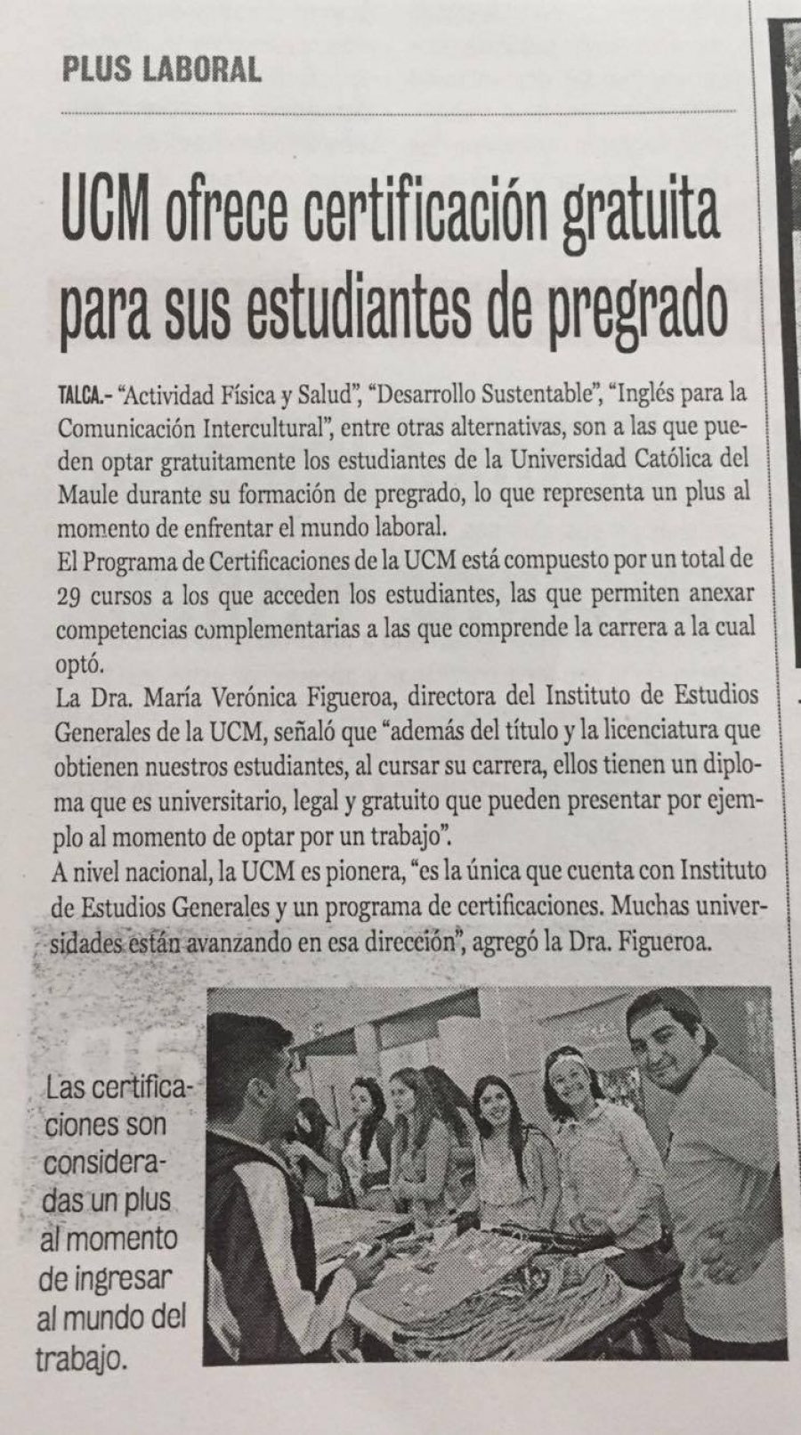 06 de diciembre en Diario La Prensa: “UCM ofrece certificación gratuita para sus estudiantes de pregrado”