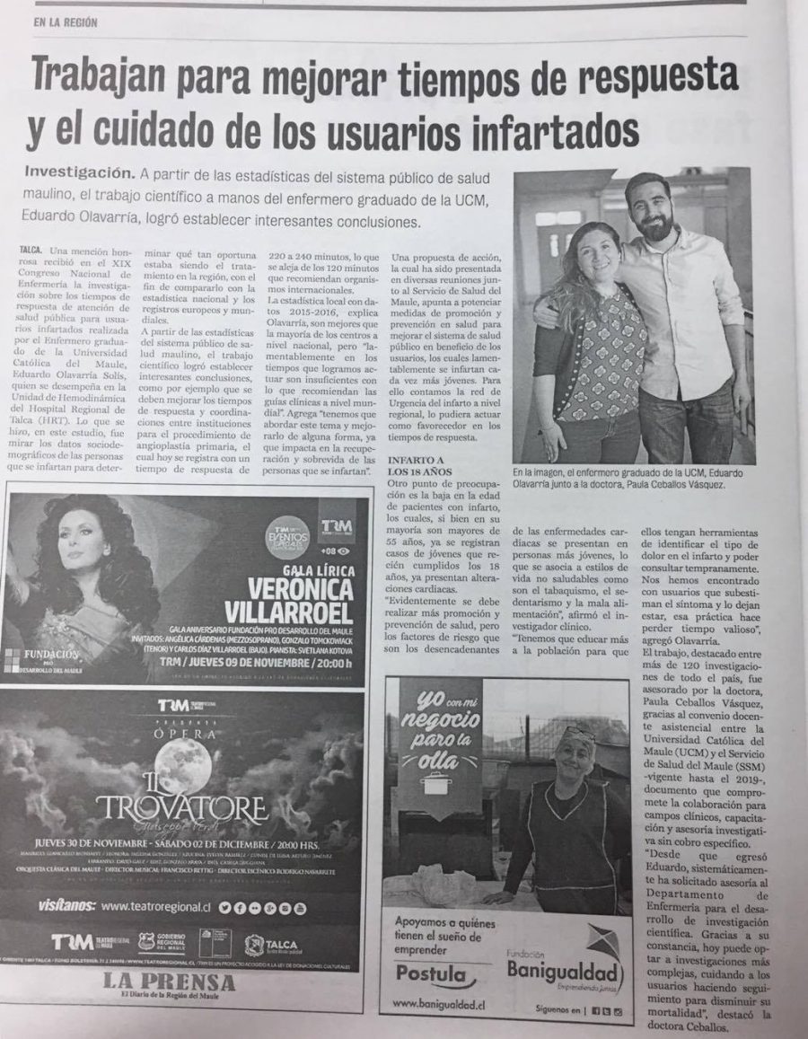 07 de noviembre en Diario La Prensa: “Trabajan para mejorar tiempos de respuesta y el cuidado de los usuarios infartados”