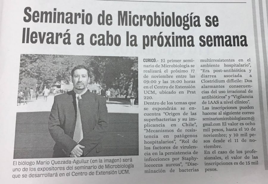 07 de noviembre en Diario La Prensa: “Seminario de Microbiología se llevará a cabo la próxima semana”